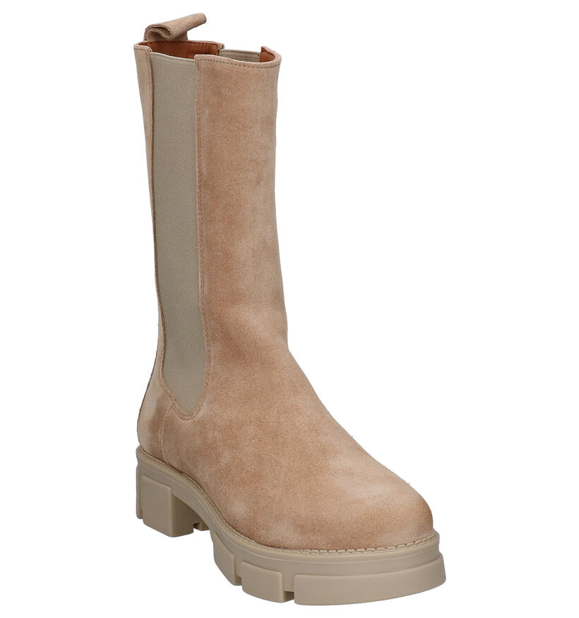 Shoecolate Beige Chelsea Boots in daim (295593)