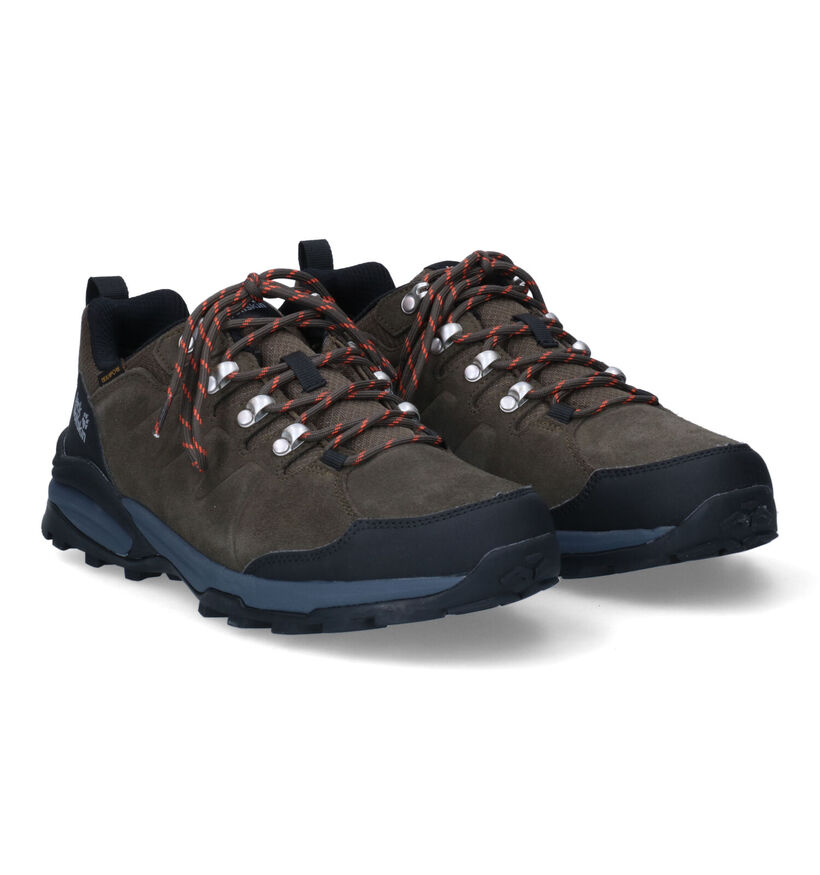 Jack Wolfskin Refugio Texapore Kaki Wandelschoenen in daim (302188)