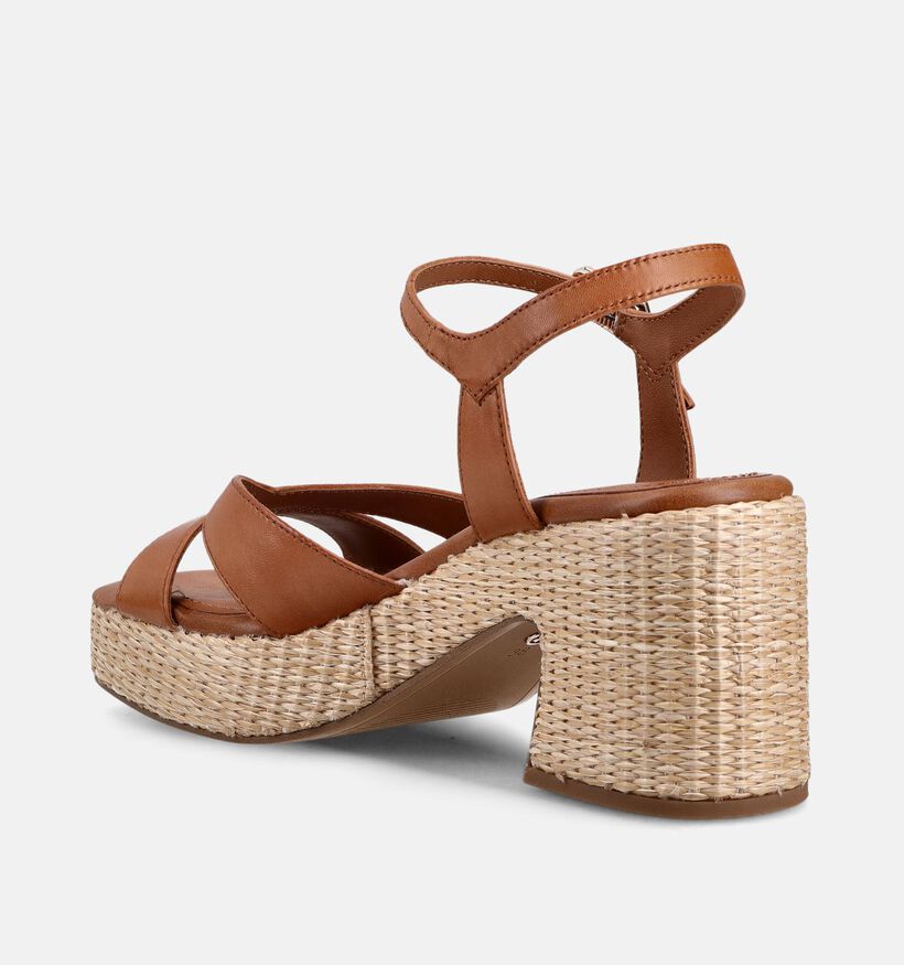 Tamaris ANTISlide Sandales &agrave; talons en Cognac pour femmes (371693)