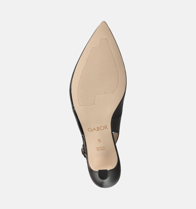 Gabor Escarpins Slingback en Brun fonc&eacute; pour femmes (377280)