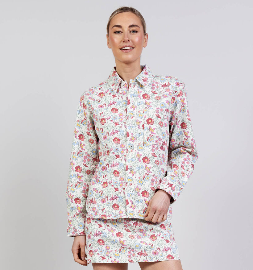 Pieces Salume Denim Lichtbeige/Roze Hemd voor dames (369195)