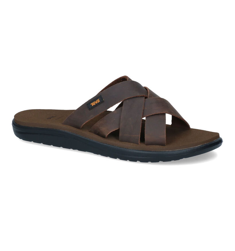 Teva Voya Nu-pieds en Brun en cuir (305618)