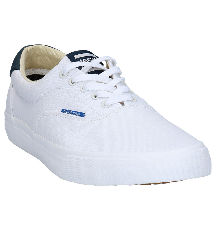 Jack & Jones Mork Canvas Witte Veterschoenen in stof (269163)