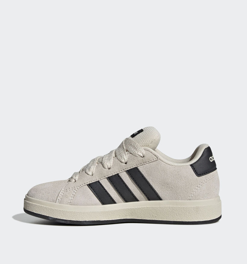 adidas Grand Court 00s Ecru/Zwarte Sneakers voor jongens (365421) - geschikt voor steunzolen