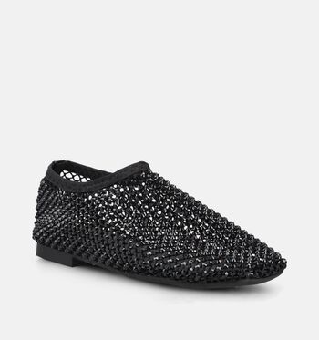 La Strada Chaussures plates Noir/Argent