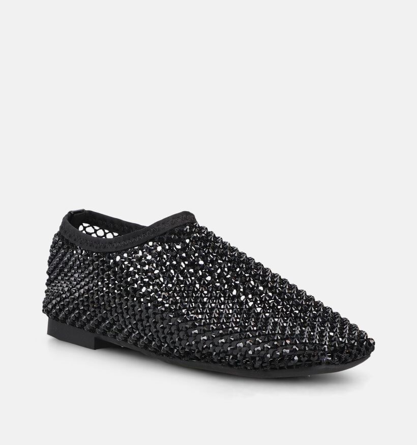 La Strada Zwarte Mesh Ballerina's met Steentjes voor dames (381641)