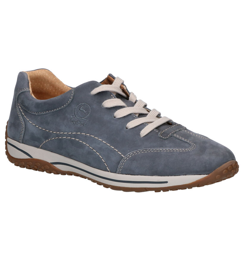 Gabor OptiFit Blauwe Veterschoenen in nubuck (271565)