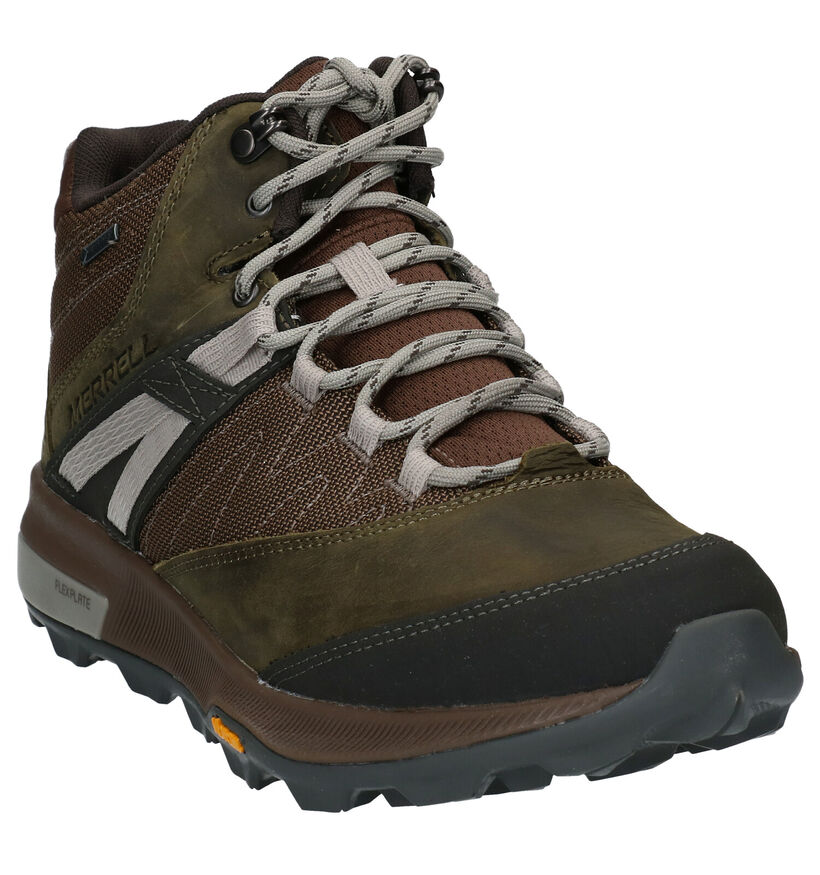 Merrell Zion Chaussures de randonnée en Kaki en cuir (290072)