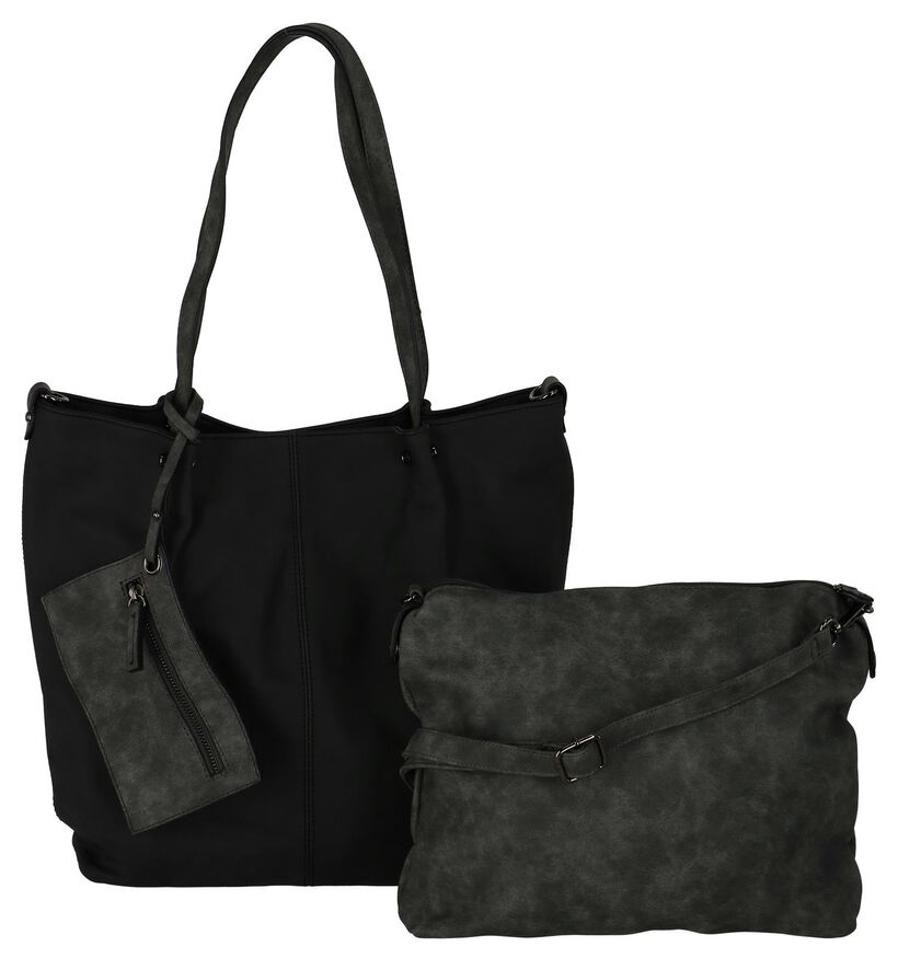 Emily & Noah Cabas Bag in Bag en Gris en simili cuir (284365)