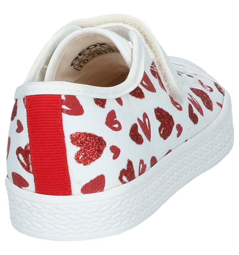 Donkerblauwe Sneakers met hartjes Geox in stof (237970)