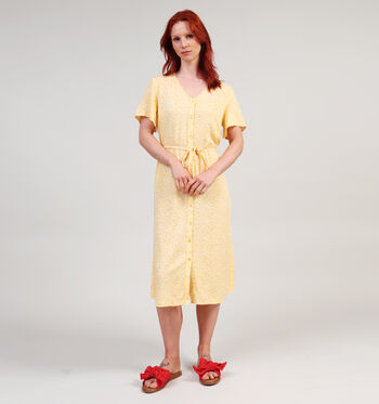 Robe mi-longue jaune