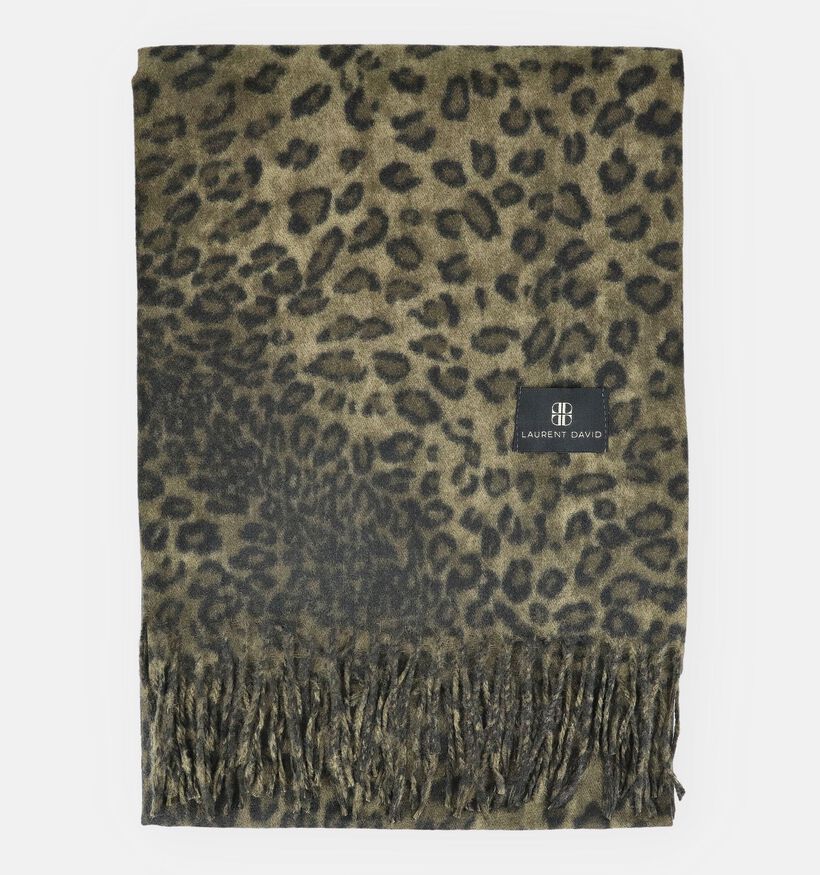 Laurent David Leopard Ch&acirc;le en Vert pour femmes (382909)