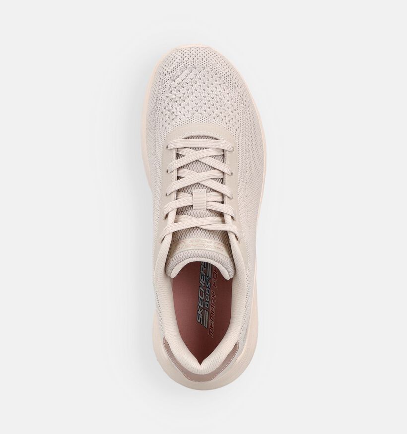 Skechers Bobs Squad Waves Baskets en Ecru pour femmes (375600) - pour semelles orthop&eacute;diques