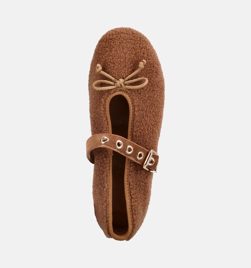 Laurent David Chaussures plates en Beige fonc&eacute; pour femmes (378653)