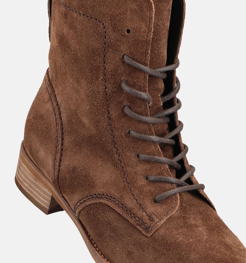 Gabor Dreamvelour Bruine Veterboots voor dames (363131) - geschikt voor steunzolen