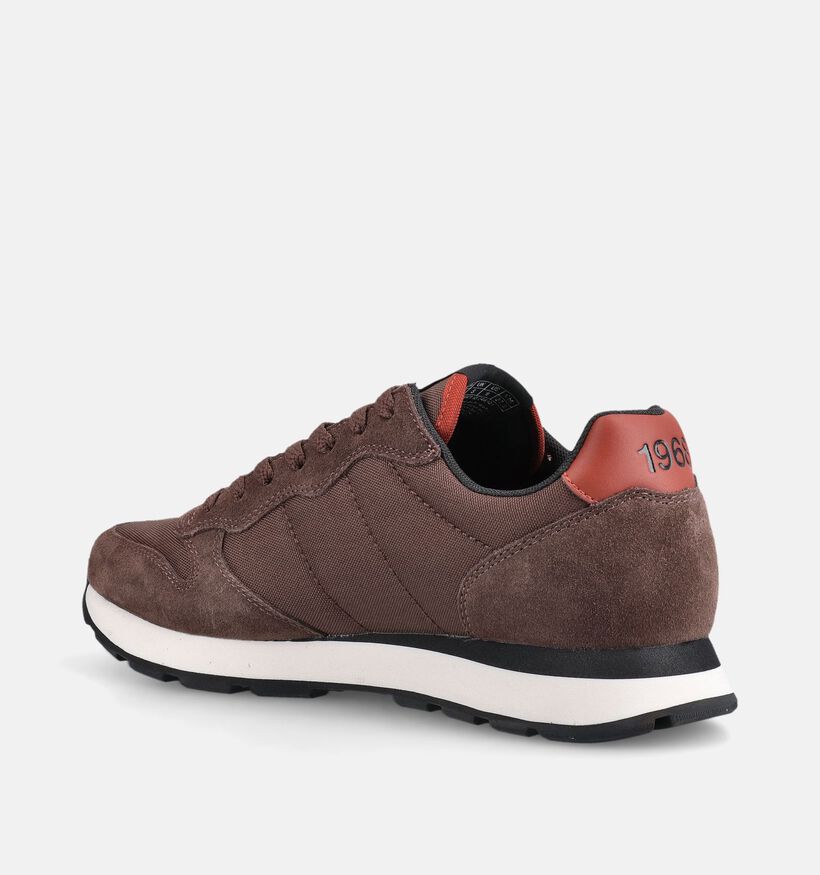 Sun68 Tom Solid Chaussures plates en Brun fonc&eacute; pour hommes (379396) - pour semelles orthop&eacute;diques