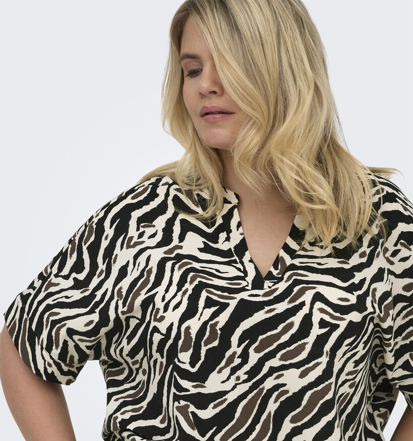 ONLY Carmakoma Elite Zwarte/Bruine Blouse voor dames (375065)
