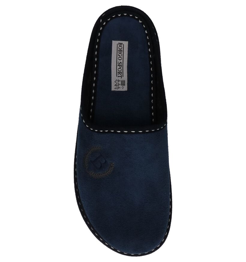 Borgo Sport Donker Blauwe Pantoffels in stof (232767)