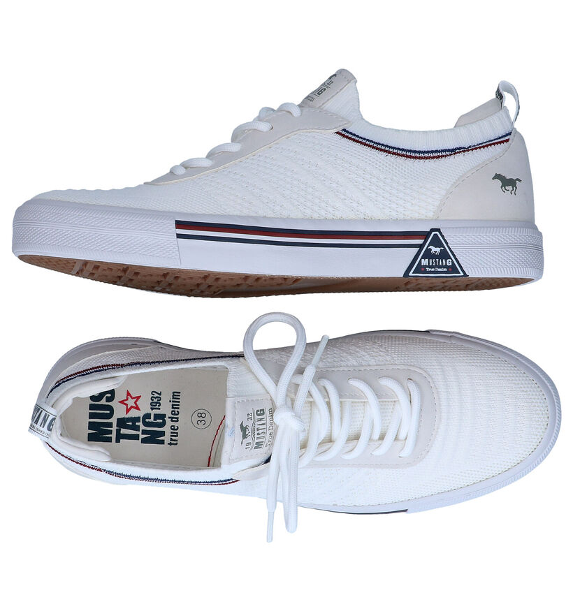 Mustang Witte Sneakers in stof (286153)