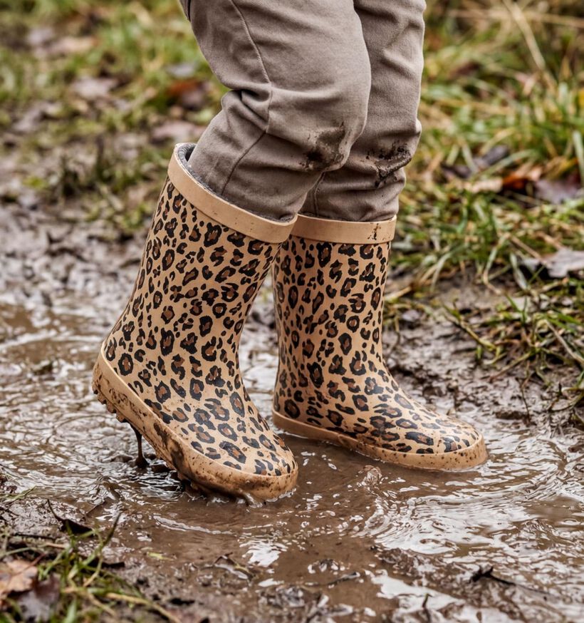 Xplor Rainboot Beige Gevoerde Regenlaarzen Leopard voor meisjes (360157) - geschikt voor steunzolen
