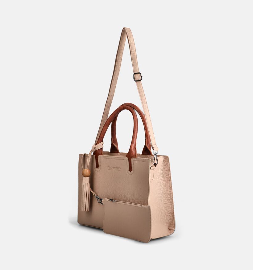 Signatur Sac &agrave; main en Beige pour femmes (373451)