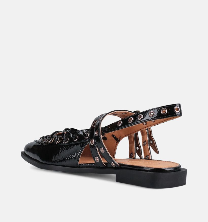 Steve Madden Galanti Patent Ballerines slingback en Noir pour femmes (372085)