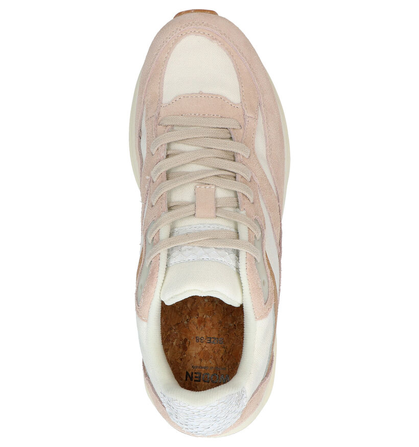 Woden Sophie Canvas Beige Sneakers in leer (266522)