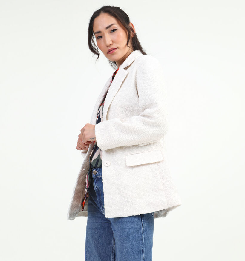 Vila Emmi Beige Bouclé blazer voor dames (328924)