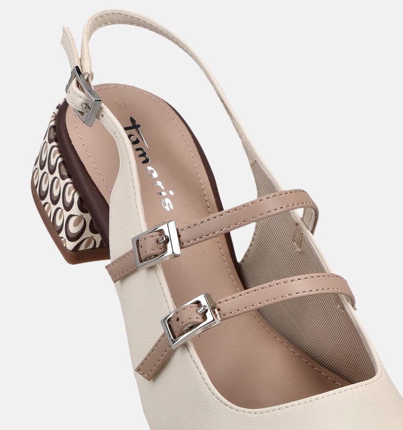Tamaris Escarpins slingback en &Eacute;cru pour femmes (367689)