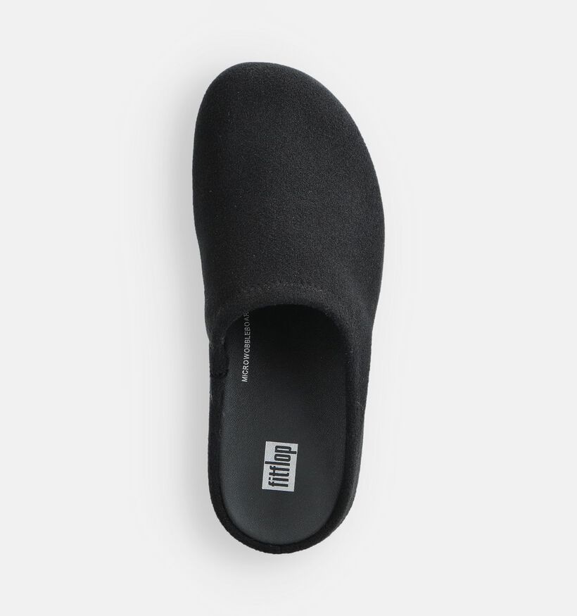 FitFlop Shuv Felt Clog Pantoufles en Noir pour femmes (361456)