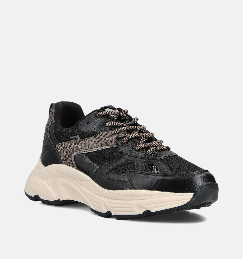 Posh by Poelman Baskets casual en Noir pour femmes (361274) - pour semelles orthopédiques