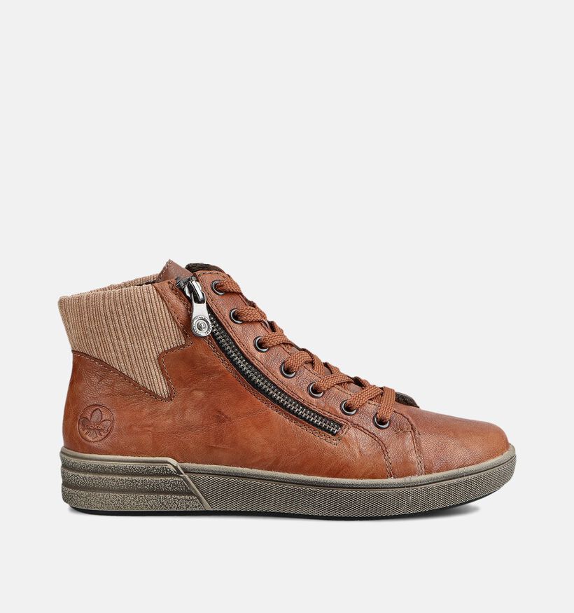 Rieker Cognac Hoge Sneakers voor dames (363557) - geschikt voor steunzolen