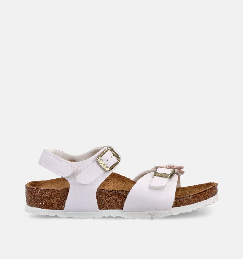 Birkenstock Rio Plain Flowers Sandales en Blanc pour filles (368273)