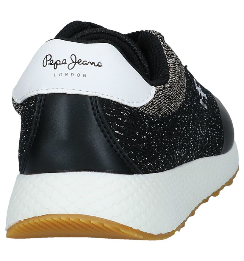 Zwarte Geklede Sneakers met Glitters Pepe Jeans Koko Sand in stof (225522)