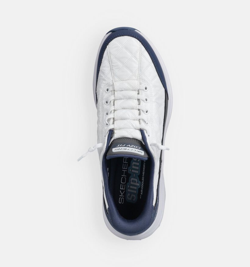 Skechers Vapor Foam Cozy Fit Baskets Slip-on en Blanc pour hommes (368677) - pour semelles orthop&eacute;diques