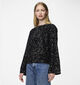 Pieces Kam Deep Back Bow Blouse Sequins en Noir pour femmes (361127)