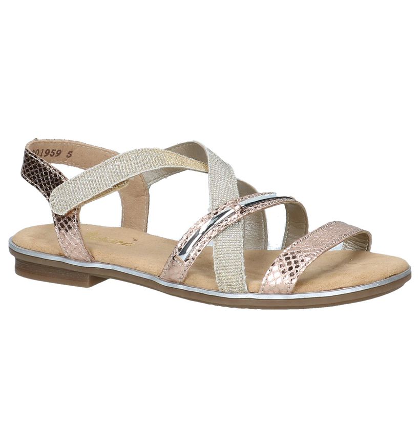 Rieker Sandales en Or rose en cuir verni (214627)