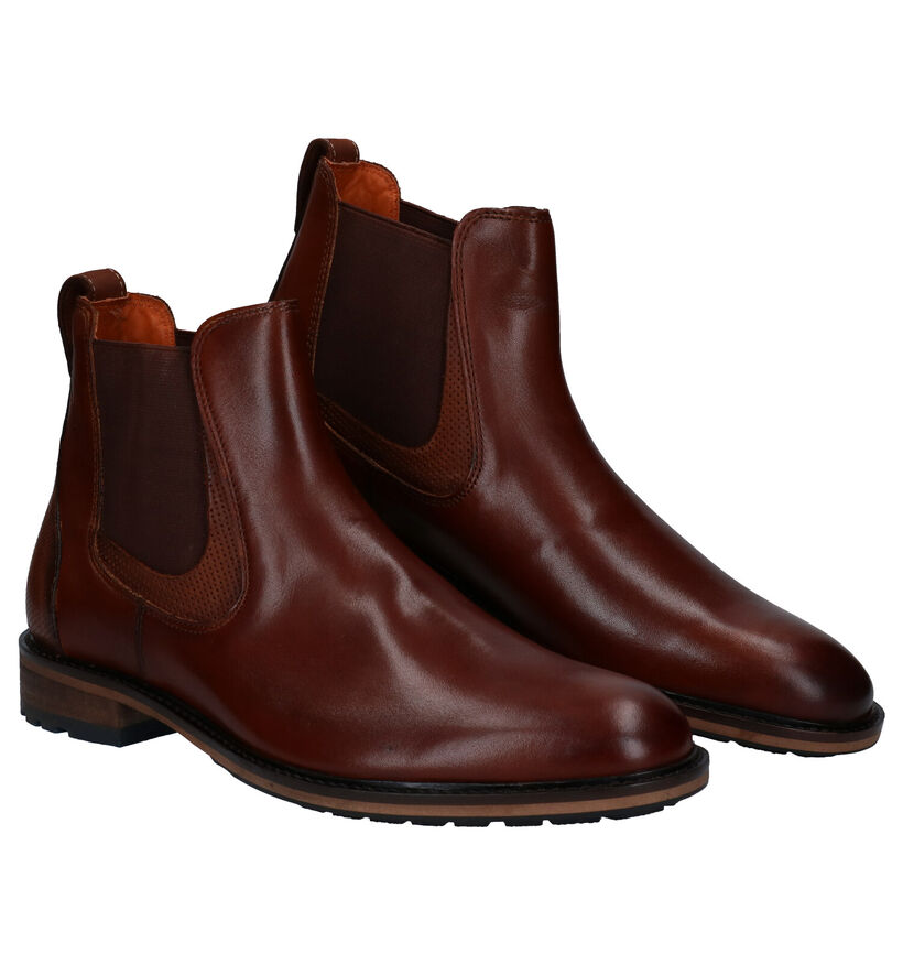 Van Lier Cognac Chelsea Boots in leer (283340)