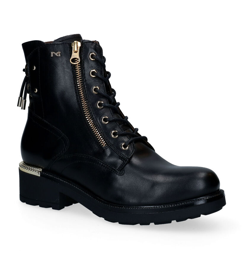 NeroGiardini Boots à lacets en Noir en cuir (296633)