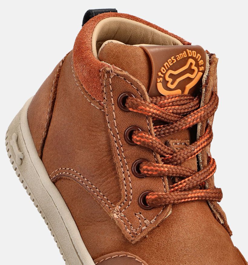 STONES and BONES Nipo Chaussures hautes en Cognac pour garçons (361975) - pour semelles orthopédiques