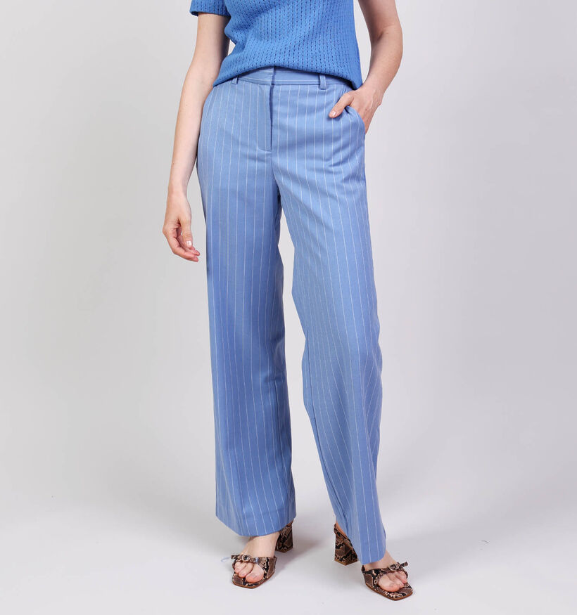 Minus Odelia Mid Waist Blauwe Geklede Broek voor dames (371813)