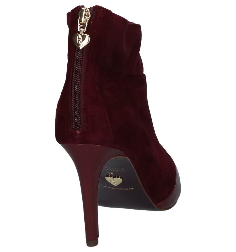 Tamaris Heart & Sole Bordeaux Enkellaarzen in daim (226750)