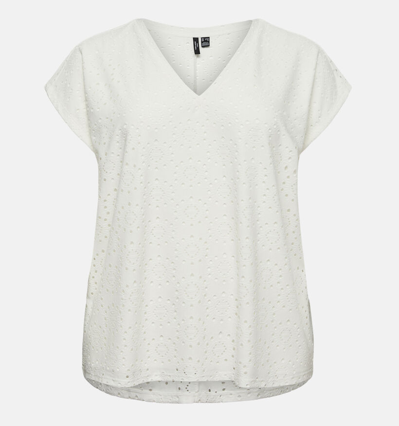 Vero Moda Curve Tassa Liv Witte T-shirt voor dames (375030)