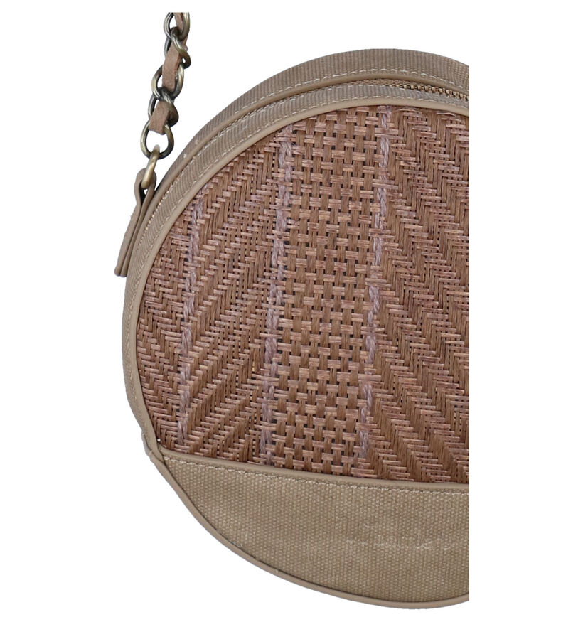 Woomen Dahlia Vegan Taupe Crossbody Tas in kunstleer (290421)