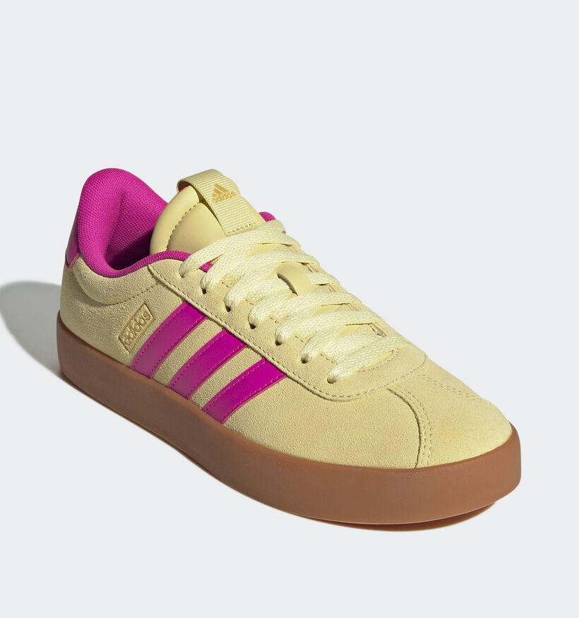 adidas VL Court 3.0 Baskets sportives en Jaune pour femmes (359451) - pour semelles orthopédiques