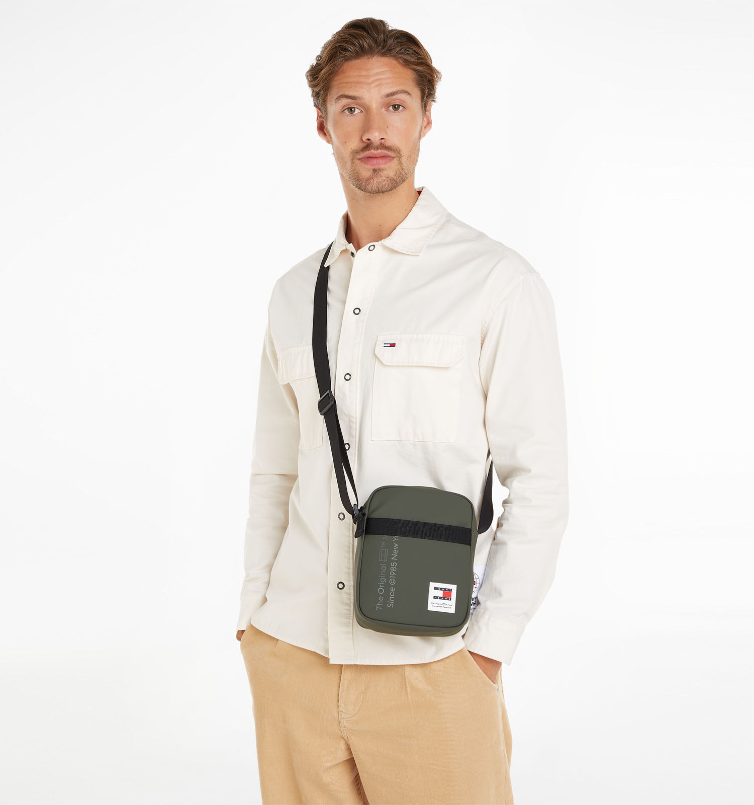 Tommy Hilfiger Daily Reporter Kaki Schoudertas Heren Schoudertassen Online op TORFS.BE