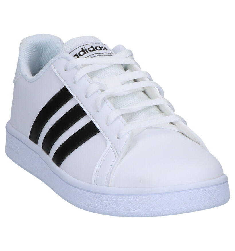 adidas Grand Court K Baskets en Blanc pour garçons (307966) - pour semelles orthopédiques