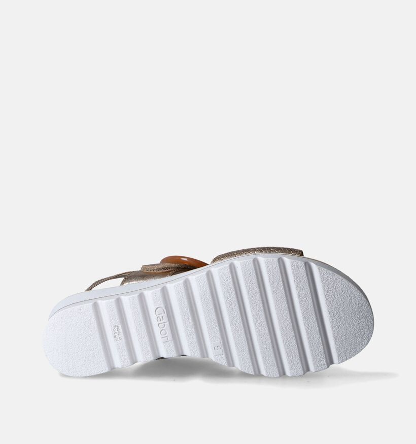 Gabor Best Fitting Gouden Sandalen met sleehak voor dames (355093)