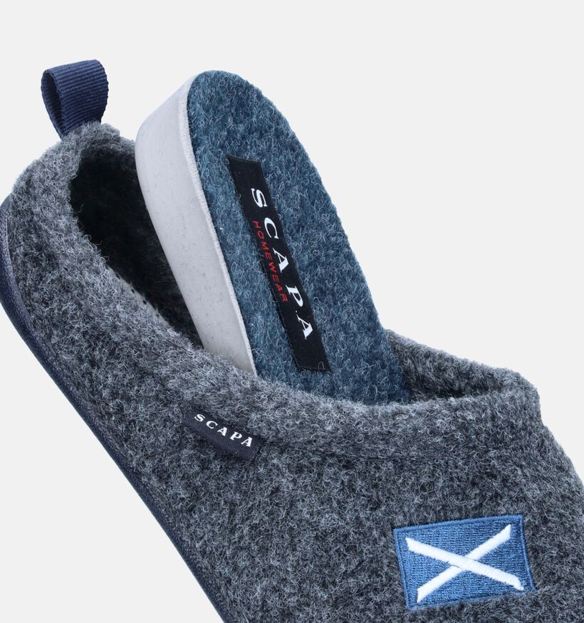 Scapa Grijze Pantoffels voor steunzolen voor heren (347757) - geschikt voor steunzolen