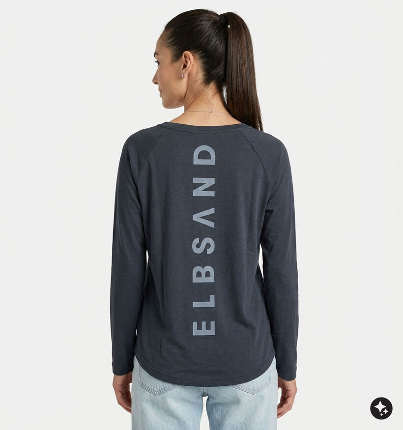Elbsand Tinna Sweatshirt en Bleu fonc&eacute; pour femmes (381268)